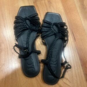 J Crew sandals leather black size 8